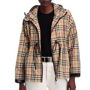 Burberry - Size US 8 Checked Drawstring Jacket